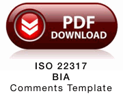 Comments template for ISO 22317 Business Impact Analysis